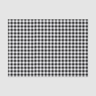Black Buffalo Plaid Minimal Simple Check Tissue Paper