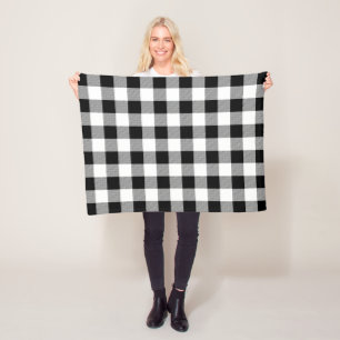 Black Buffalo Plaid Pattern Fleece Blanket