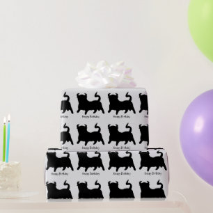 Black Bull Any Background Colour Birthday Gift Wrapping Paper