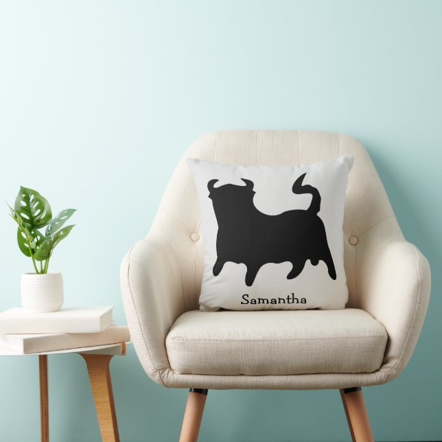Black Bull Design Personalised Cushion (Chair)