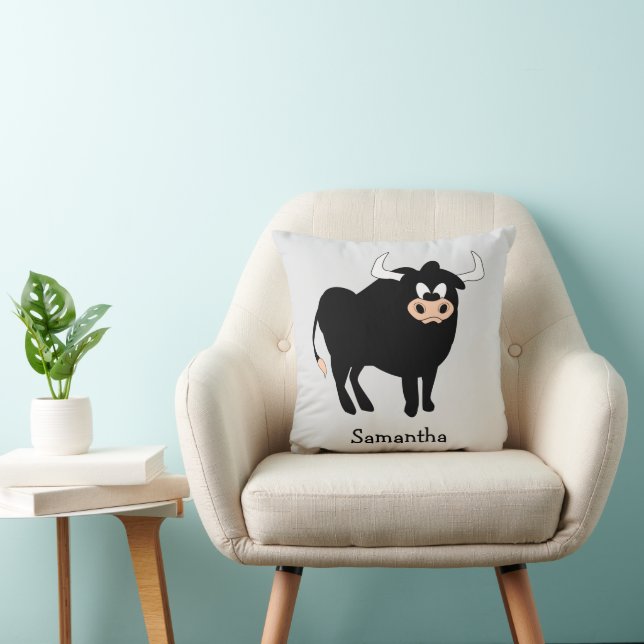 Black Bull Design Personalised Cushion (Chair)