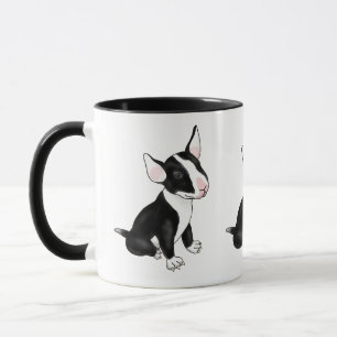 Black bull terrier puppy mug