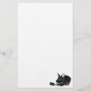 Black bunny Black rose Stationery