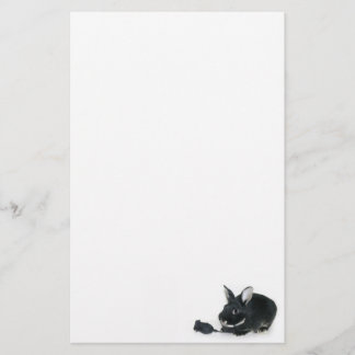 Black bunny Black rose Stationery