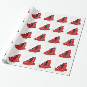 Black bunny rabbit Christmas Wrapping Paper