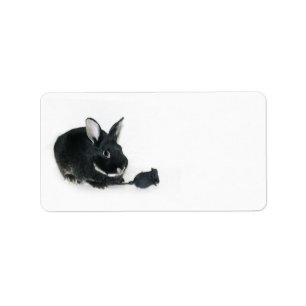 Black Bunny rose Label