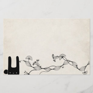 black bunny stationery