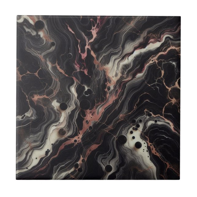 Black Burgundy Marble Luxury Stone for Elegant  Tile (Front)