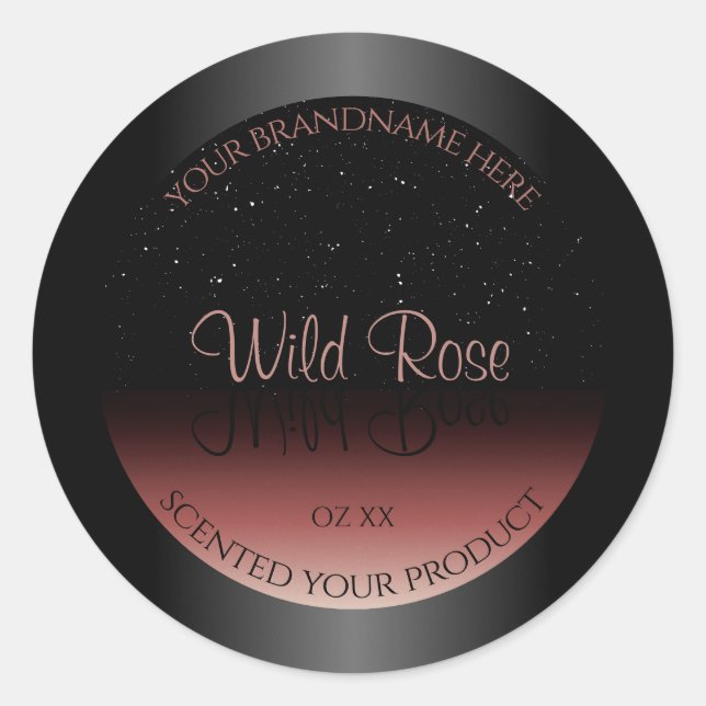 Black Burgundy Ombre Product Labels Soft Glitter (Front)