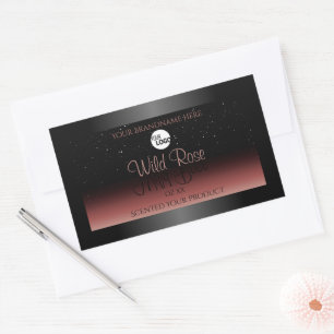 Black Burgundy Product Labels Soft Glitter Logo
