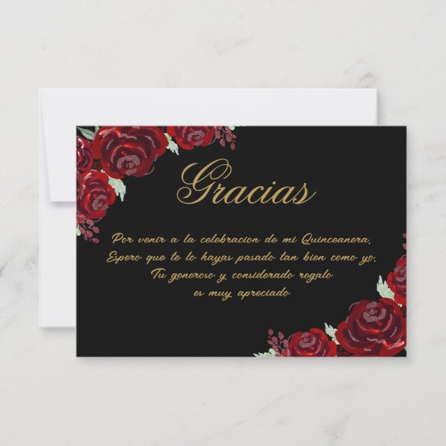 Black Burgundy  Thank You Card (Front)