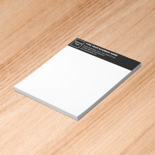 Black Business Brand on Heading of Small Notepad