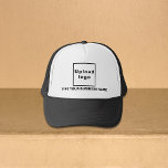 Black Business Brand on Trucker Hat<br><div class="desc">Black business brand on customisable trucker hat. Customise it by typing your business name and uploading your business logo. You can include it in your promotional products, giveaway items or gifts to your customers or clients, a marketing strategy to advertise your business or to promote your brand. Customisable trucker hat...</div>