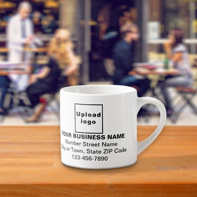 Black Business Brand Texts on Espresso Mug (Creator Uploaded)