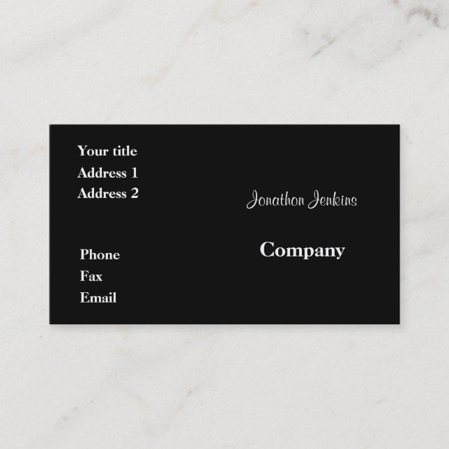 Black Business Card (Front)