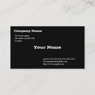 black business card