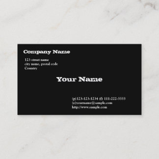 black business card