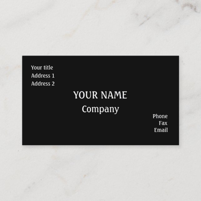 Black Business Card (Front)