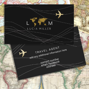 Black Business Card for a Travel Agent/Consultant