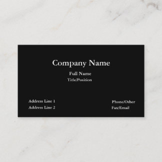 Black business card-plain business card
