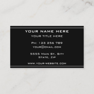 Black Business Card with Custom Your Own Design