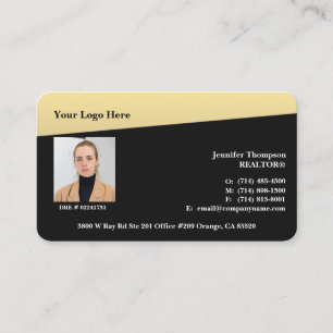 Black Business Card with Gold Border (Soft Metalli
