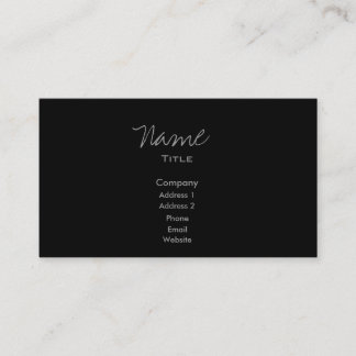 Black Business Cards Trendy Minimal