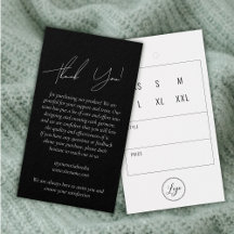 Black Business Clothing Thank You Hang Tag & Logo
