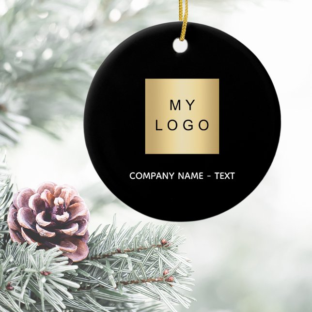 Black business company logo ceramic tree decoration (Creator Uploaded)