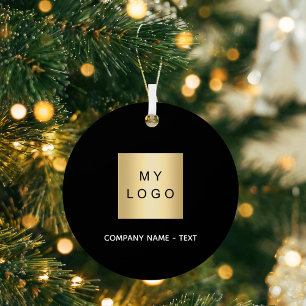Black business company logo metal tree decoration