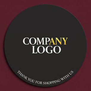 Black Business Company Thank You Classic Round Sticker