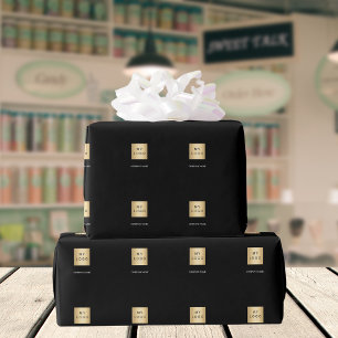 Black business corporate logo wrapping paper