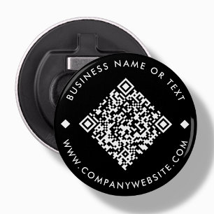 Black   Business Custom QR Code Bottle Opener