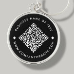 Black Business Custom QR Code Keychain<br><div class="desc">Customisable QR Code keychain,  with a black background. To generate a new QR code on the design,  add your website URL or social media handle in the " personalise this template" feature.</div>