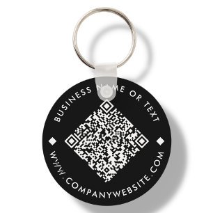 Black   Business Custom QR Code Keychain