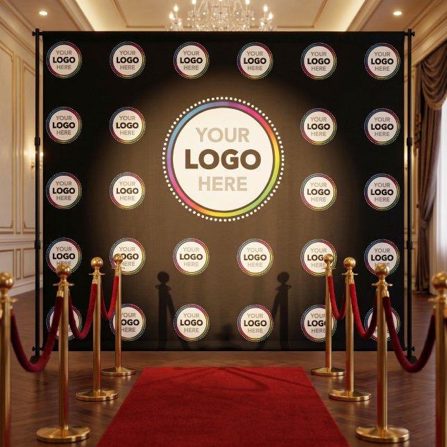 Black Business Logo Backdrop | Event Photo Wall Tapestry (Creator Uploaded)
