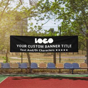 Black Business Logo Company Brand Outdoor 10' Long Banner
