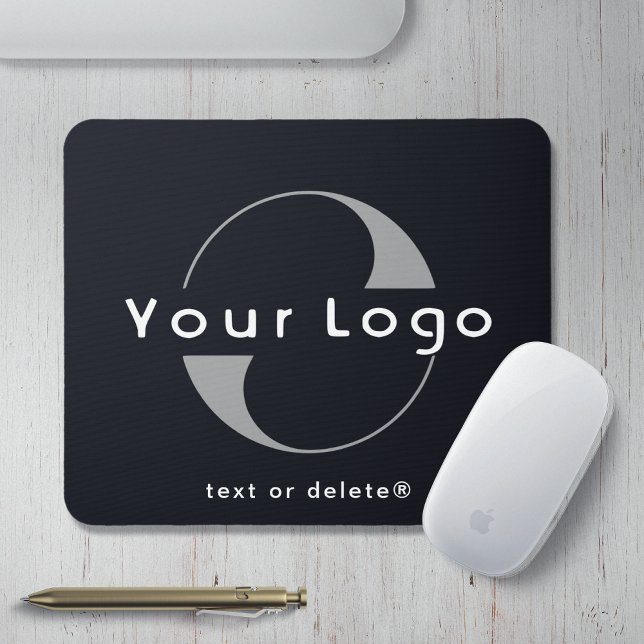 Black Business logo Company brand Promotional Mouse Mat (Creator Uploaded)