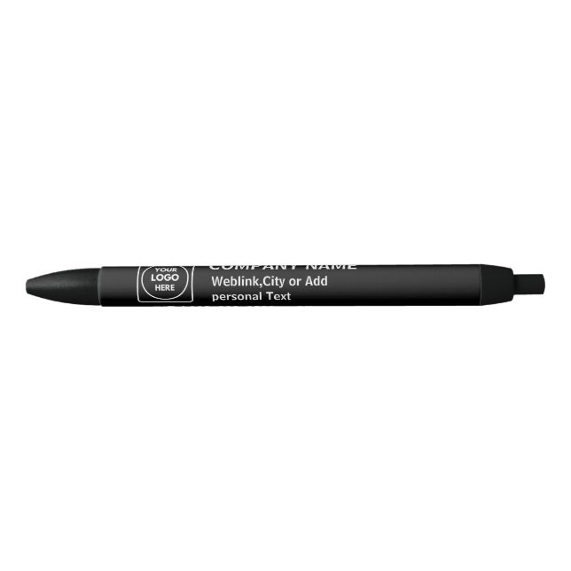 Black Business Logo Custom Company Brand pen (Front)