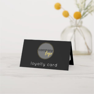 BLACK BUSINESS LOGO CUSTOMER LOYALTY REWARD CARD