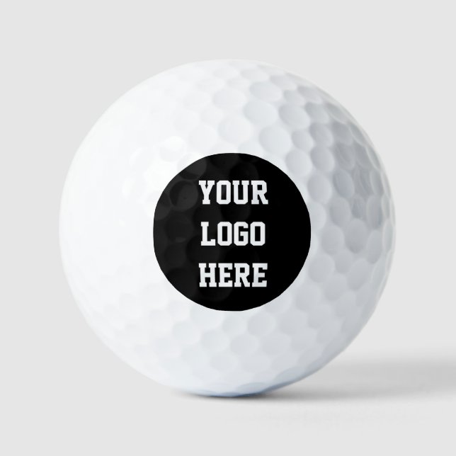 Black Business Logo Modern Company Golf Balls (Front)