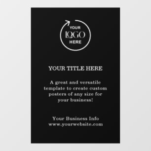 Black Business Logo   Modern Minimal Promotional Window Cling