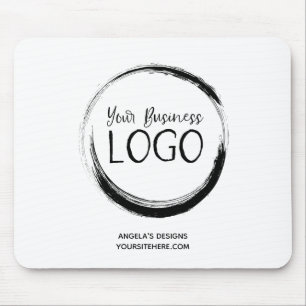 Black Business Logo Promotional Mouse Mat