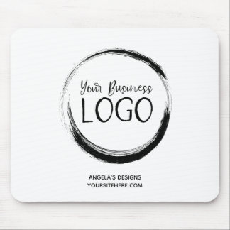 Black Business Logo Promotional Mouse Mat