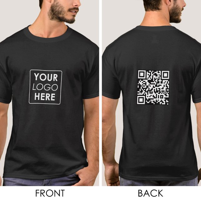 Black Business Logo QR Cod Employee Workwear T-Shirt (Black Business Logo QR Cod Employee Workwear T-Shirt)