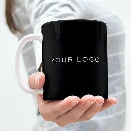 Black business logo rectangular coffee mug