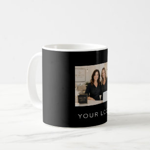 Black business logo rectangular photo coffee mug