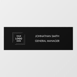 Black Business Logo Stylish Door Name Plate Window Cling