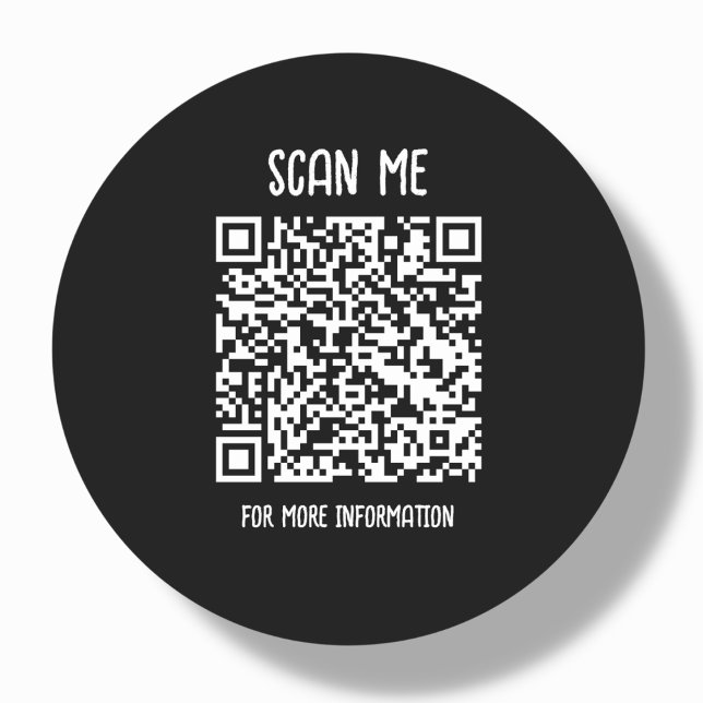 Black | Business QR Code Scannable Classic Round Sticker (Creator Uploaded)