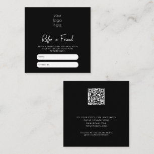 Black Business Refer Friend Referral Loyalty Card